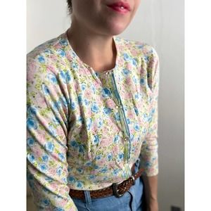 Silx Silk blend floral cardigan (fits S-M)